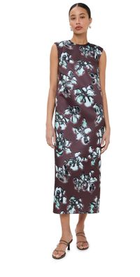 Meryll Rogge Long Shift Dress Brown/Mint 34