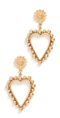 Brinker + Eliza Heart of Gold Earrings Gold One Size