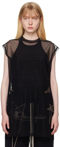 Rick Owens T-shirt Tarp noir édition Champion