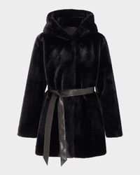 Fur-Free Faux Mink Hooded Coat
