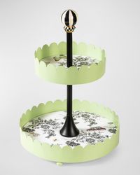 Butterfly Toile Two Tiered Stand