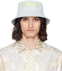 Versace Blue Embroidered Denim Hat