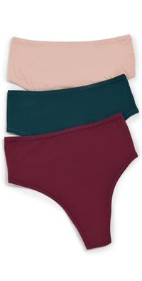 Hanky Panky High Cut Thong 3 Pack Multi One Size