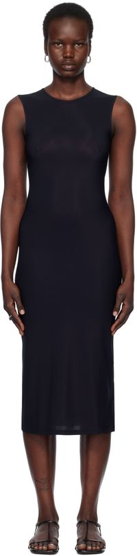 Jil Sander Black Crew Neck Slip Dress