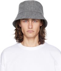 WOOYOUNGMI Gray Cotton Bucket Hat
