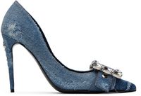 Dolce&Gabbana Blue Patchwork Denim Heels