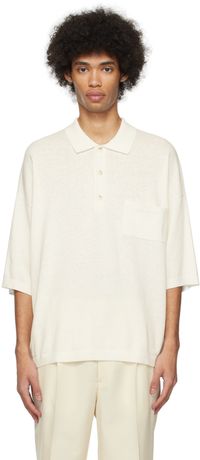 COMMAS Off-White Short Sleeve Polo