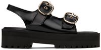 Ernest W. Baker Black Buckle Sandals