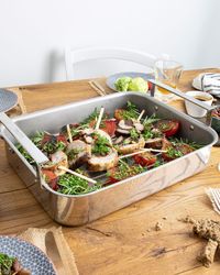 3-Ply Stainless Steel Roaster with Thermometer