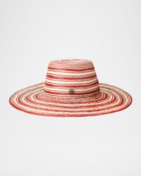Aude Striped Straw Floppy Hat