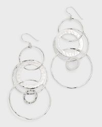 Jumbo Hammered Jet Set Earrings in Sterling Silver
