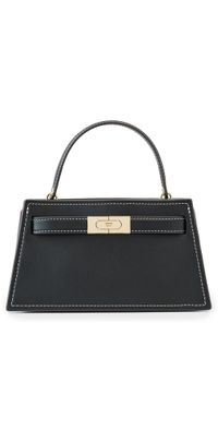 Tory Burch Lee Radziwill Smooth Top Handle Petite Bag Black One Size