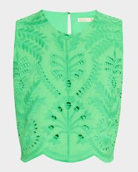 Davis Eyelet Embroidered Crop Shell