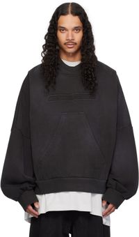 NAMESAKE Pull à capuche Ports noir à effet délavé et à logo gaufré