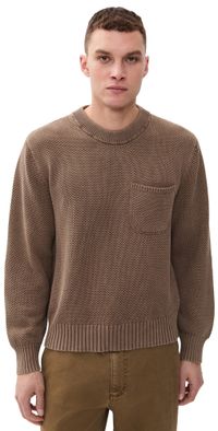 Corridor Acid Wash Crew Neck Sweater Brown S