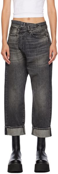 R13 Black Crossover Jeans