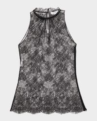 Scalloped Sheer Floral Lace Halter Top