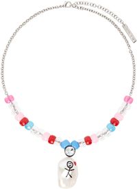 JIWINAIA SSENSE Exclusive Kids Silver Stick Person Necklace