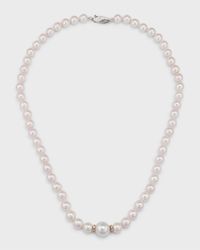 Aura 18K White Gold Pearl & Diamond Necklace