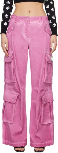 Dolce&Gabbana Pink Garment-Dyed Cargo Pants