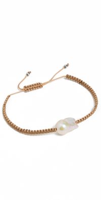 SHASHI Pearl Slide Bracelet Tan One Size