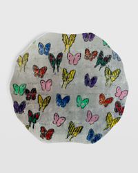 Butterflies Around The World Silver Leaf And Lacquer Placemat