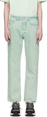 Palm Angels Green Overdye Jeans