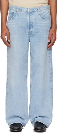 AGOLDE Blue Low Slung Baggy Jeans