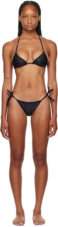 Balmain Bikini triangulaire noir