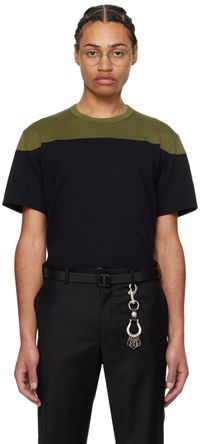 Comme des Garçons Homme Deux Black & Khaki Paneled T-Shirt