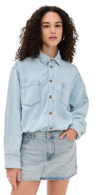 Good American Denim Shirt Dress Indigo795 M