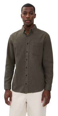 Taylor Stitch The Jack Waffle Shirt Fatigue Olive 40