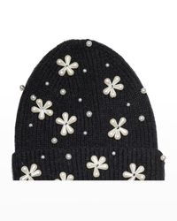 Pearly Snowflake Rib Knit Beanie