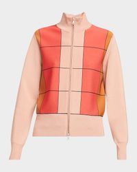 Timor Geometric Grid Zip Jacket