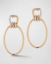 Huxley 18k Rose Gold Diamond Elongated Coil Link Earrings