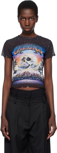 Casablanca Black 'La Prémonition' Mesh T-shirt