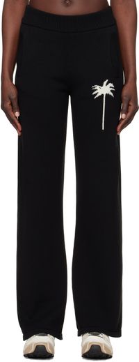 Palm Angels Black Palms Knit Lounge Pants