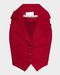 Donna Cropped Linen-Blend Vest