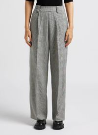 Grace Et Mila - Pantalon large à carreaux - Taille L - Noir
