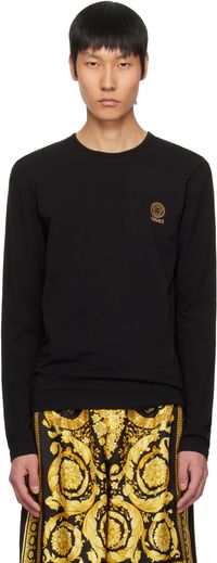 Versace Underwear Two-Pack Black Medusa Long Sleeve T-shirts