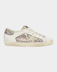 Superstar Leather Glitter Low-Top Sneakers