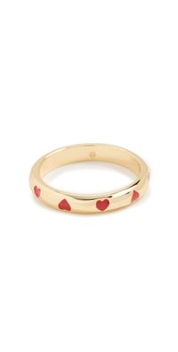 Gorjana Amour Helium Heart Ring Gold/Red Enamel 7