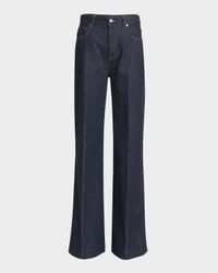 Indigo Soft Denim Wide-Leg Palazzo Jeans