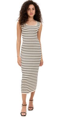 Z Supply Gisele Stripe Midi Dress Sandshell L