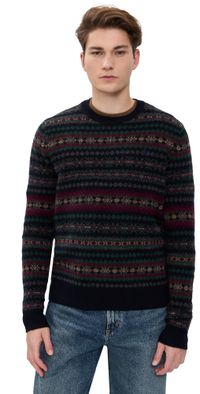 Polo Ralph Lauren Fair Isle Crewneck Sweater Navy Combo XXL