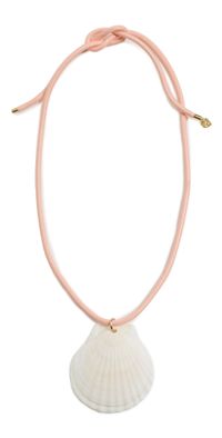 HART White Scallop Shell Cord Necklace Conch Pink One Size