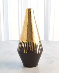 Gold Drip 16.5" Vase