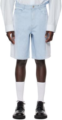 Solid Homme Short bleu en denim à effet délavé
