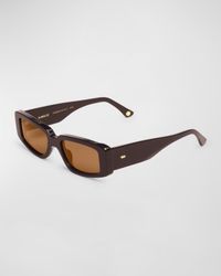 Concept 2 Brown Acetate Cat-Eye Sunglasses