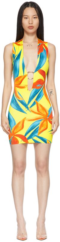 Louisa Ballou SSENSE Exclusive Yellow & Orange Sleeveless Ring Dress